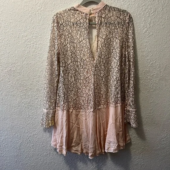 Free People Tell Tale Cutout Lace Tunic/mini dress - Picture 3 of 13